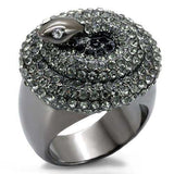 Alamode TIN Cobalt Black Brass Ring with Top Grade Crystal in Multi Color - Alamode - Flyclothing LLC