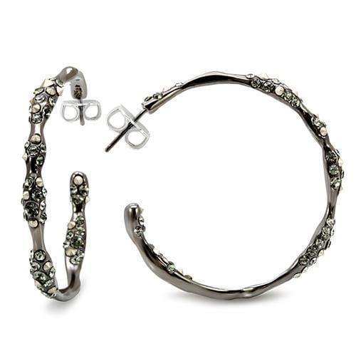 Alamode Ruthenium Brass Earrings with Top Grade Crystal in Black Diamond - Alamode - Flyclothing LLC