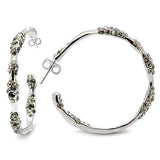 Alamode Rhodium Brass Earrings with Top Grade Crystal in Black Diamond - Alamode - Flyclothing LLC