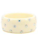 Alamode Resin Bangle with Top Grade Crystal in Aurora Borealis (Rainbow Effect) - Alamode - Flyclothing LLC