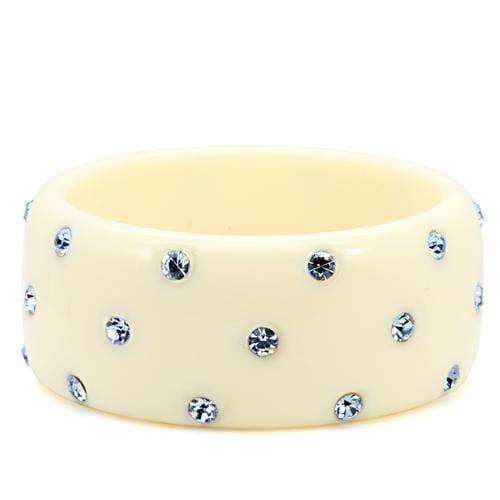 Alamode Resin Bangle with Top Grade Crystal in Light Sapphire - Alamode - Flyclothing LLC