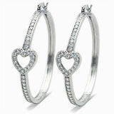 Alamode Rhodium Brass Earrings with AAA Grade CZ in Clear - Alamode - Flyclothing LLC