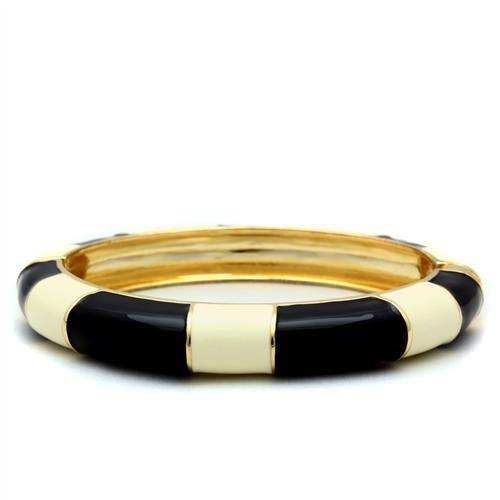 Alamode Gold White Metal Bangle with No Stone - Alamode - Flyclothing LLC
