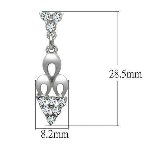 Alamode Rhodium White Metal Earrings with Top Grade Crystal in Clear - Alamode - Flyclothing LLC