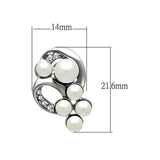 Alamode Rhodium White Metal Earrings with Synthetic Pearl in White - Alamode - Flyclothing LLC