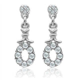 Alamode Rhodium White Metal Earrings with Top Grade Crystal in Clear - Alamode - Flyclothing LLC