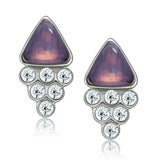 Alamode Rhodium White Metal Earrings with Top Grade Crystal in Clear - Alamode - Flyclothing LLC