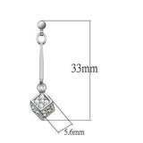Alamode Rhodium White Metal Earrings with Top Grade Crystal in Clear - Alamode - Flyclothing LLC