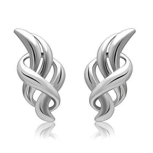 Alamode Rhodium White Metal Earrings with No Stone - Alamode - Flyclothing LLC