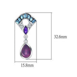 Alamode Rhodium White Metal Earrings with Top Grade Crystal in Multi Color - Alamode - Flyclothing LLC