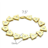 Alamode Matte Gold & Gold Brass Bracelet with AAA Grade CZ in Clear - Alamode - Flyclothing LLC