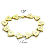 Alamode Matte Gold & Gold Brass Bracelet with AAA Grade CZ in Clear - Alamode - Flyclothing LLC