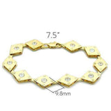 Alamode Matte Gold & Gold Brass Bracelet with AAA Grade CZ in Clear - Alamode - Flyclothing LLC
