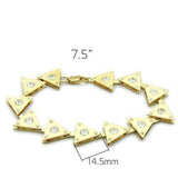 Alamode Matte Gold & Gold Brass Bracelet with AAA Grade CZ in Clear - Alamode - Flyclothing LLC