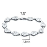 Alamode Matte Rhodium & Rhodium Brass Bracelet with AAA Grade CZ in Clear - Alamode - Flyclothing LLC