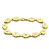 Alamode Matte Gold & Gold Brass Bracelet with AAA Grade CZ in Clear - Alamode - Flyclothing LLC