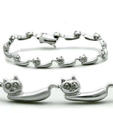 Alamode Matte Rhodium & Rhodium Brass Bracelet with No Stone - Alamode - Flyclothing LLC