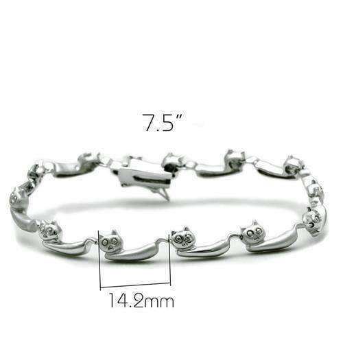 Alamode Matte Rhodium & Rhodium Brass Bracelet with No Stone - Alamode - Flyclothing LLC