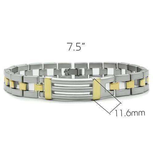 Alamode Matte Rhodium & Gold White Metal Bracelet with No Stone - Alamode - Flyclothing LLC