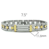 Alamode Matte Rhodium & Gold White Metal Bracelet with No Stone - Alamode - Flyclothing LLC