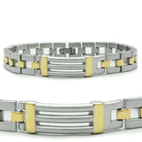 Alamode Matte Rhodium & Gold White Metal Bracelet with No Stone - Alamode - Flyclothing LLC