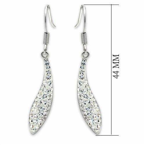 Alamode Rhodium Brass Earrings with Top Grade Crystal in Clear - Alamode - Flyclothing LLC