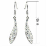 Alamode Rhodium Brass Earrings with Top Grade Crystal in Clear - Alamode - Flyclothing LLC