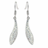 Alamode Rhodium Brass Earrings with Top Grade Crystal in Clear - Alamode - Flyclothing LLC