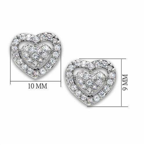 Alamode Rhodium Brass Earrings with AAA Grade CZ in Clear - Alamode - Flyclothing LLC