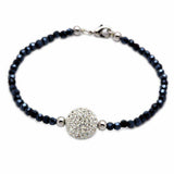 Alamode Rhodium Brass Bracelet with Top Grade Crystal in Clear - Alamode - Flyclothing LLC