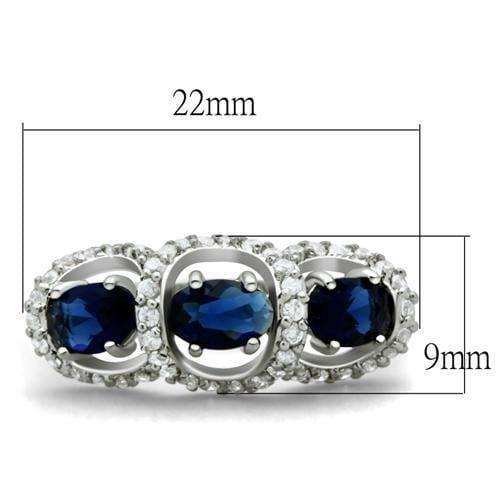 Alamode Rhodium Brass Ring with Synthetic Synthetic Glass in Montana - Alamode - Flyclothing LLC