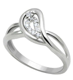 Alamode Rhodium Brass Ring with AAA Grade CZ in Clear - Alamode - Flyclothing LLC