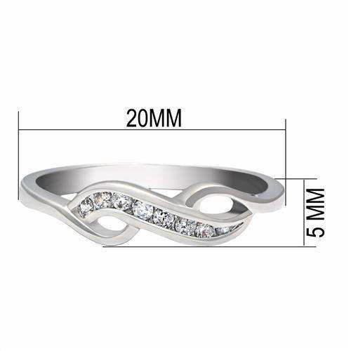 Alamode Rhodium Brass Ring with AAA Grade CZ in Clear - Alamode - Flyclothing LLC