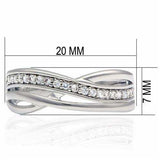 Alamode Rhodium Brass Ring with AAA Grade CZ in Clear - Alamode - Flyclothing LLC