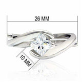 Alamode Rhodium Brass Ring with AAA Grade CZ in Clear - Alamode - Flyclothing LLC