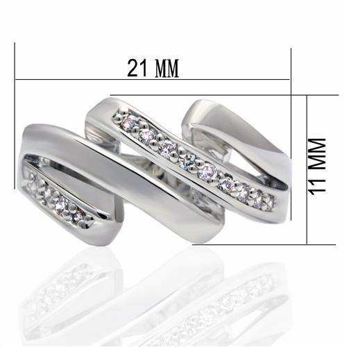 Alamode Rhodium Brass Ring with AAA Grade CZ in Clear - Alamode - Flyclothing LLC
