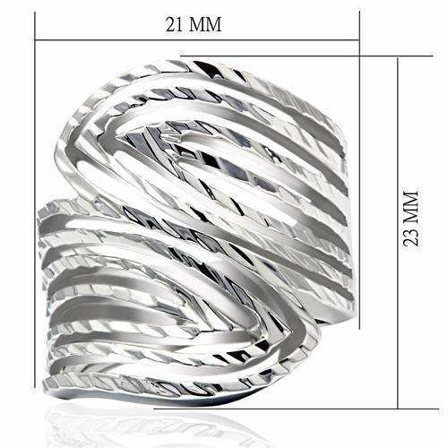 Alamode Rhodium Brass Ring with No Stone - Alamode - Flyclothing LLC