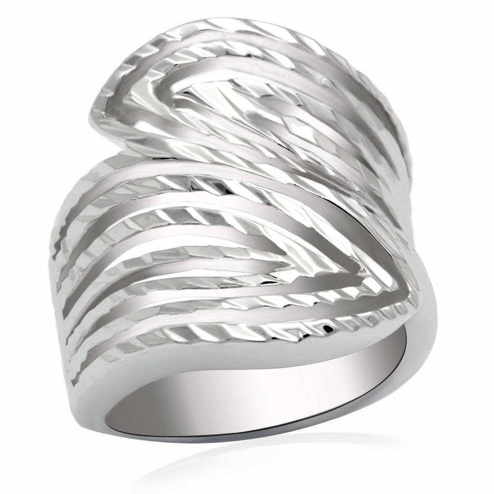 Alamode Rhodium Brass Ring with No Stone - Alamode - Flyclothing LLC