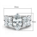 Alamode Rhodium Brass Ring with AAA Grade CZ in Clear - Alamode - Flyclothing LLC