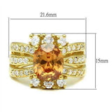 Alamode Gold Brass Ring with AAA Grade CZ in Champagne - Alamode - Flyclothing LLC