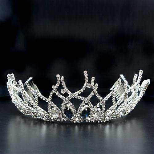 Alamode Imitation Rhodium Brass Tiaras & Hair Clip with Top Grade Crystal in Montana - Alamode - Flyclothing LLC