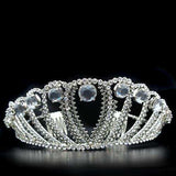 Alamode Imitation Rhodium Brass Tiaras & Hair Clip with Top Grade Crystal in Clear - Alamode - Flyclothing LLC