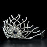 Alamode Imitation Rhodium Brass Tiaras & Hair Clip with Top Grade Crystal in Montana - Alamode - Flyclothing LLC
