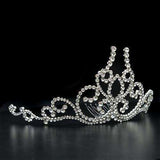 Alamode Imitation Rhodium Brass Tiaras & Hair Clip with Top Grade Crystal in Clear - Alamode - Flyclothing LLC