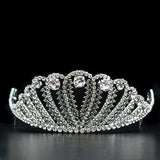 Alamode Imitation Rhodium Brass Tiaras & Hair Clip with Top Grade Crystal in Clear - Alamode - Flyclothing LLC