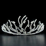 Alamode Imitation Rhodium Brass Tiaras & Hair Clip with Top Grade Crystal in Clear - Alamode - Flyclothing LLC