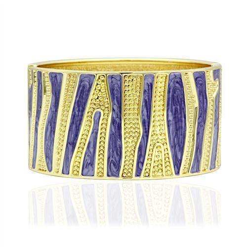 Alamode Flash Gold White Metal Bangle with Epoxy in No Stone - Alamode - Flyclothing LLC