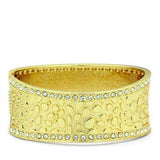 Alamode Flash Gold White Metal Bangle with Top Grade Crystal in Clear - Alamode - Flyclothing LLC