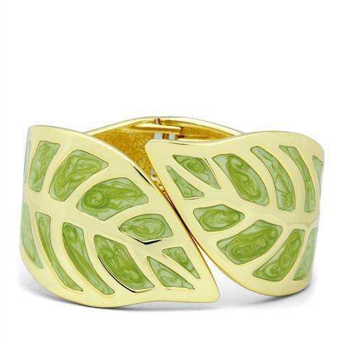 Alamode Flash Gold White Metal Bangle with Epoxy in No Stone - Alamode - Flyclothing LLC