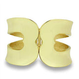 Alamode Flash Gold White Metal Bangle with No Stone - Alamode - Flyclothing LLC